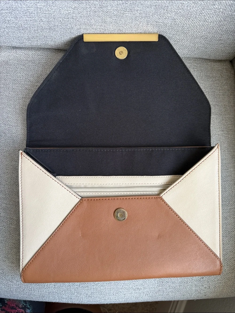 Express Envelope Clutch - Black, Cream & Brown